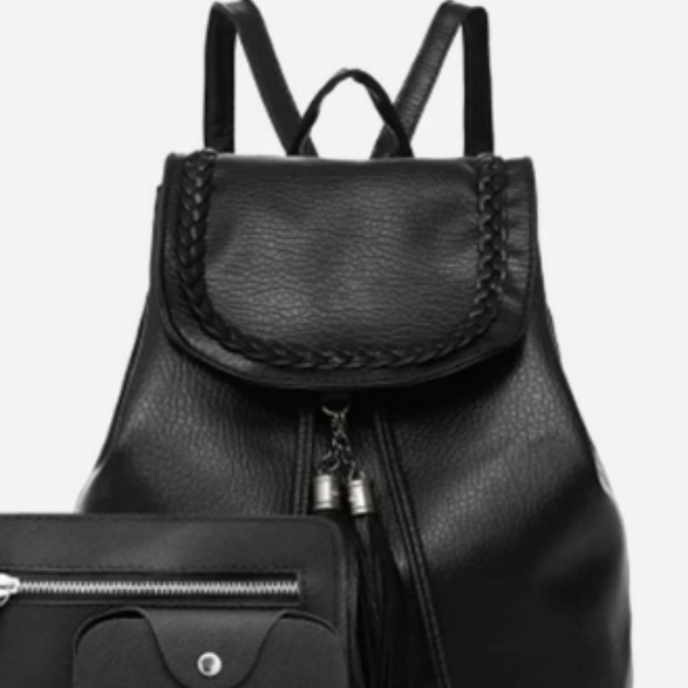 Small Faux Leather Backpack